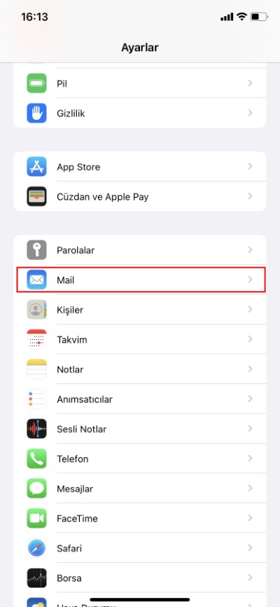 iPhone Mail Kurulumu